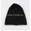 New winter fashion balck acrylic knitted beanie hat